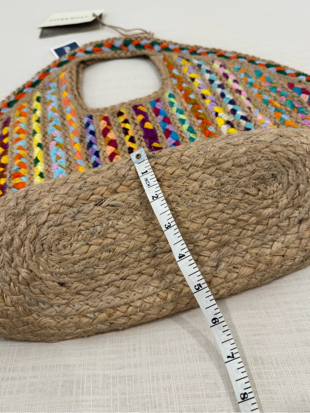 Multicolor Braided Straw Tote Bag - Women - Picture 6 of 8